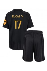 Fotbalové Dres Real Madrid Lucas Vazquez #17 Dětské Třetí Oblečení 2023-24 Krátký Rukáv (+ trenýrky)